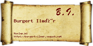 Burgert Ilmár névjegykártya